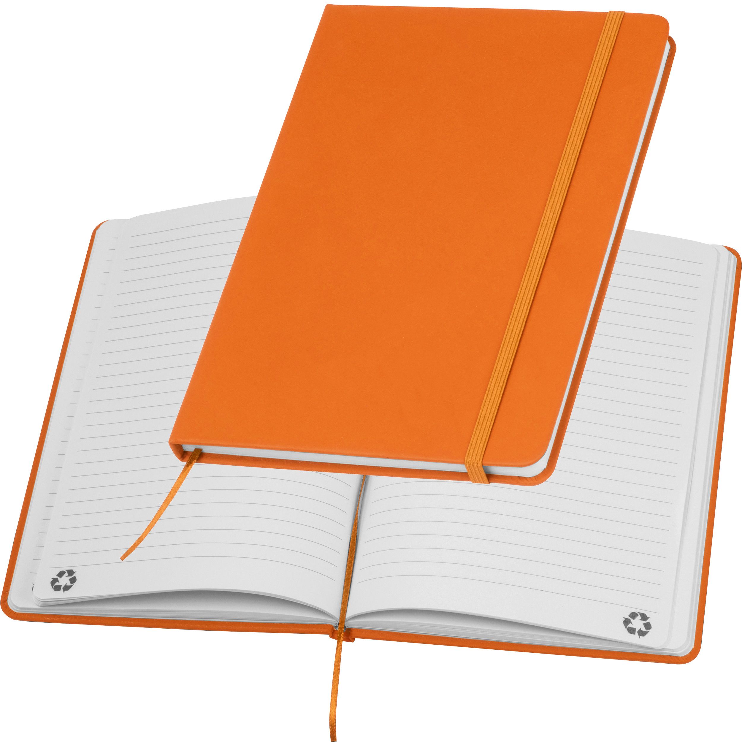 A5 Notizbuch aus Recyclingpapier  - orange-720