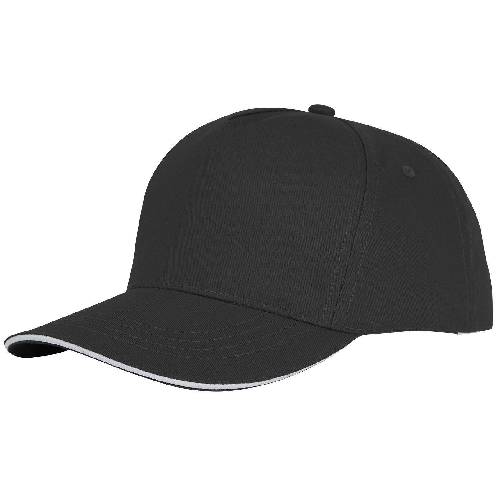 Ceto Cap mit 5 Segmenten und Sandwichschirm - schwarz - 0-248