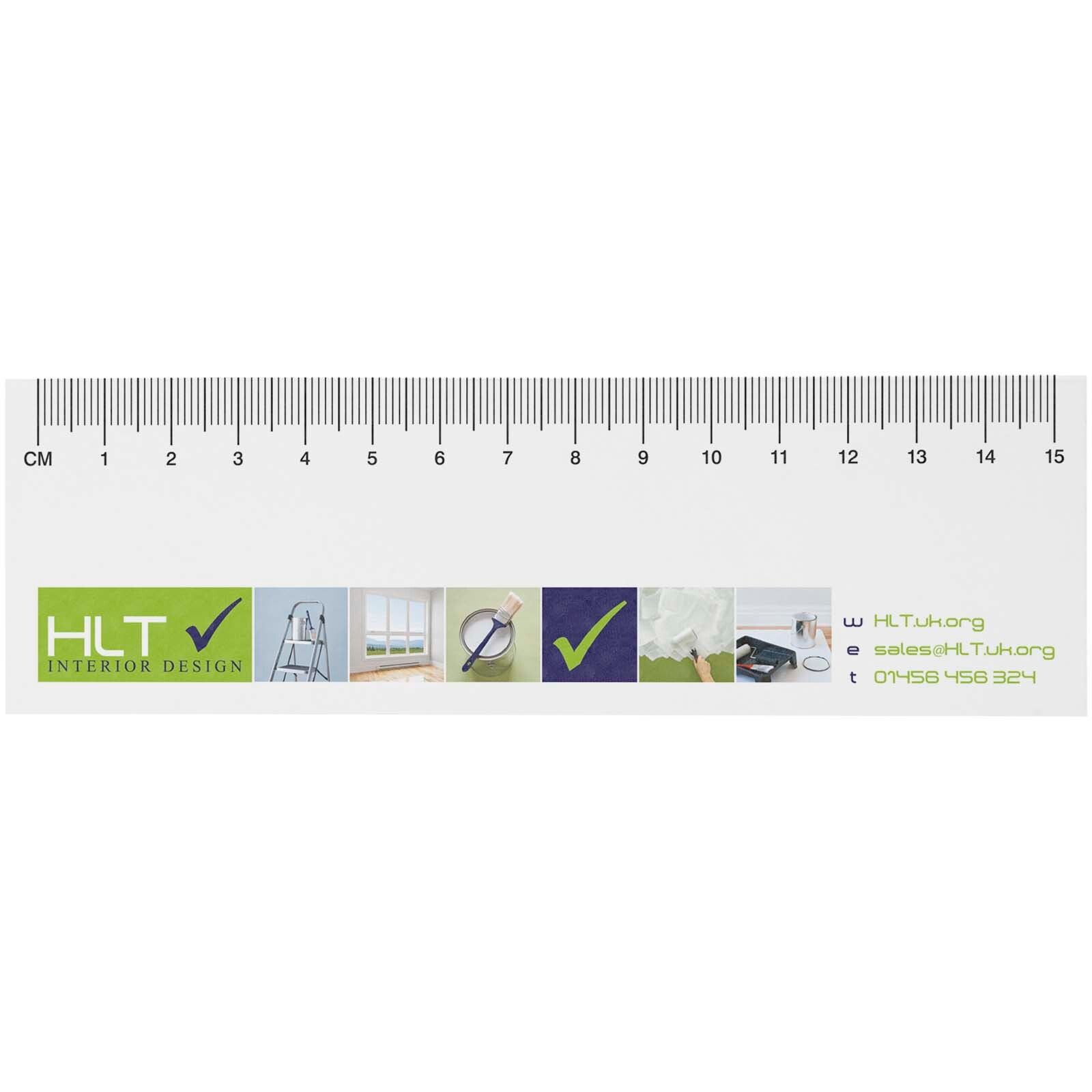 Sticky-Mate Haftnotizen mit gedrucktem 15 cm Lineal aus recyceltem Material - weiss-541