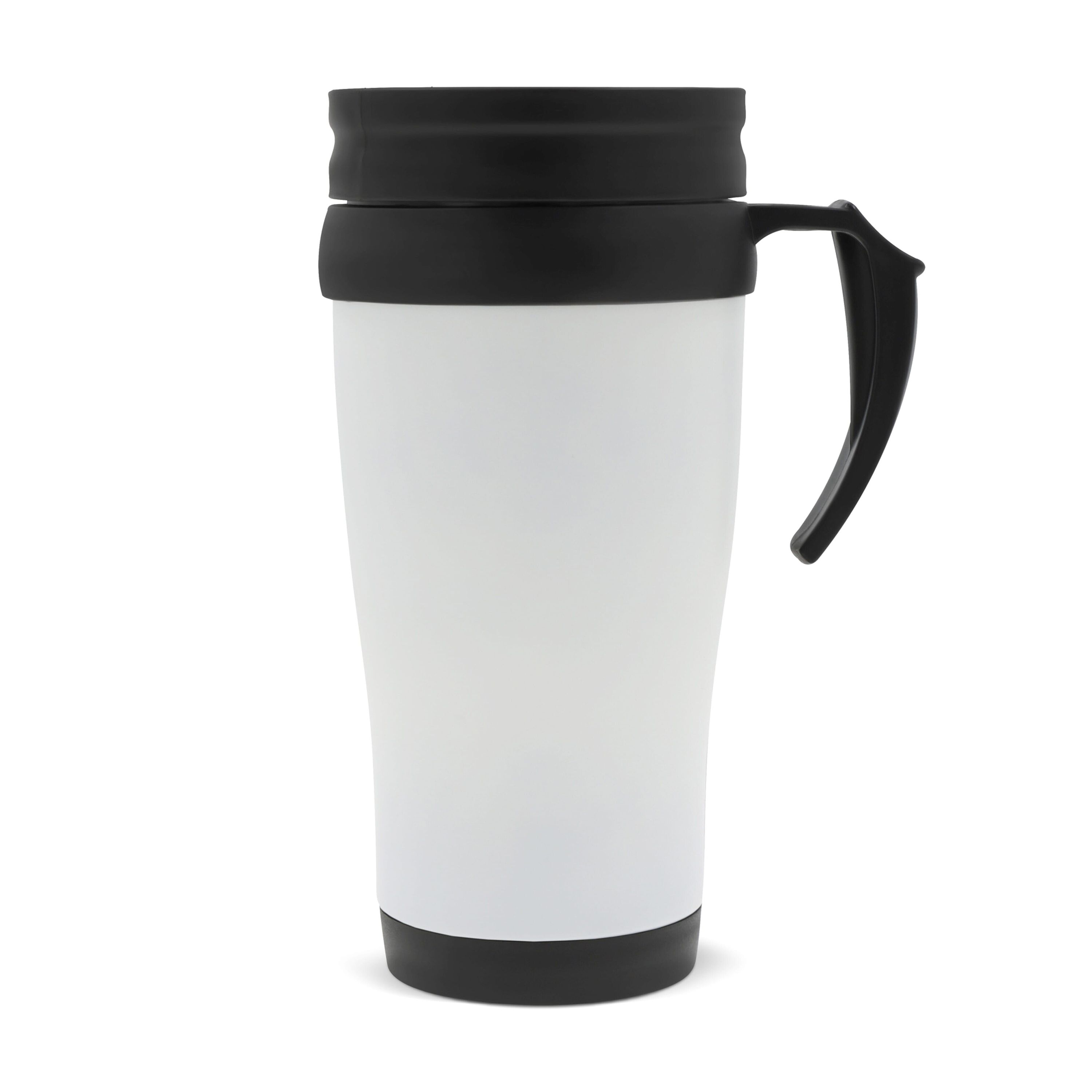 Isolierbecher Metall 350ml - dunkelbraun  -  weiss-262