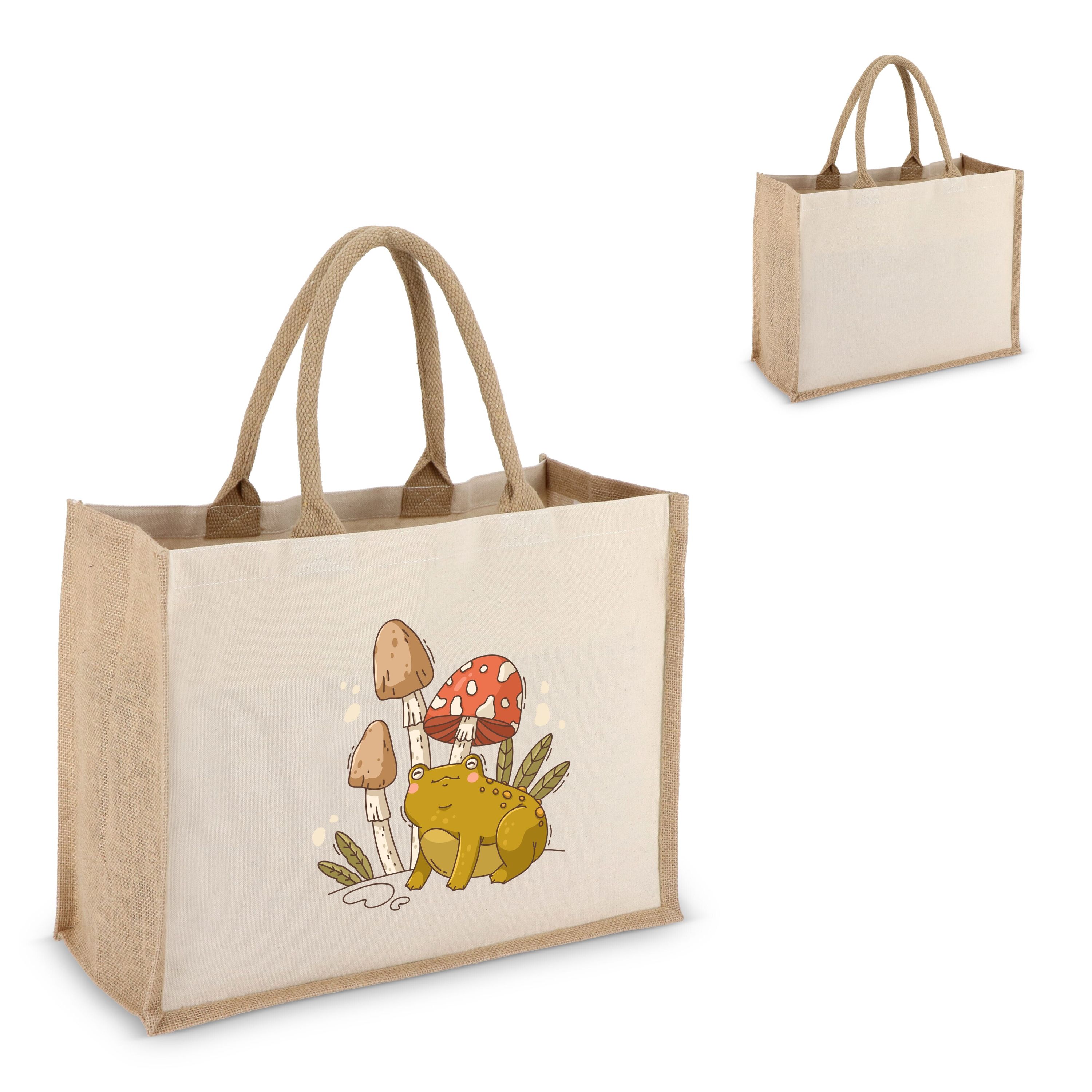 Jute-Baumwolle Tragetasche OEKO-TEX® 42,5 x 19 x 32cm 320g/m² - beige-162