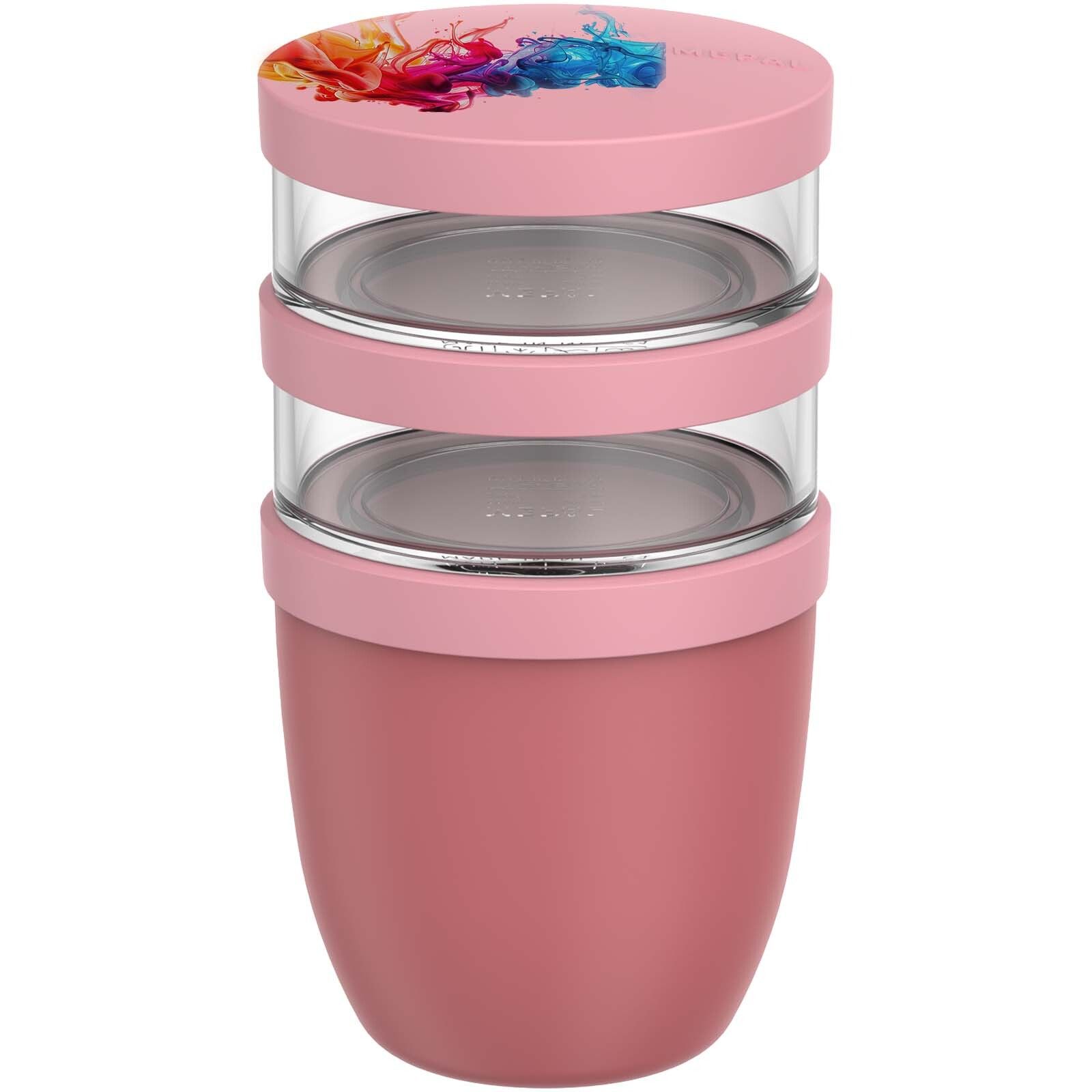 Mepal Ellipse Dreiteiliger, 500 ml + 2 x 200 ml Lunchpot - rosa-321