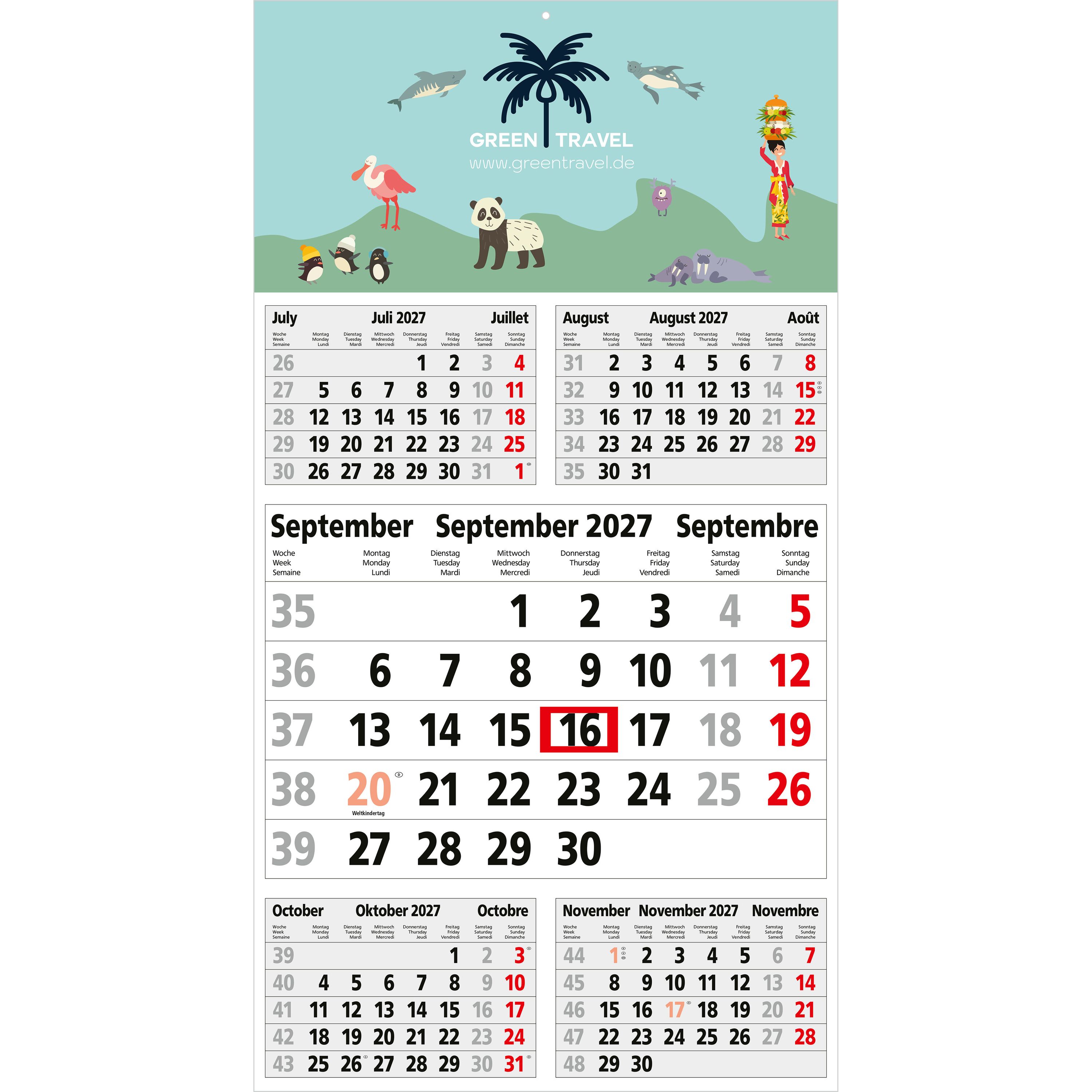 5-Monatskalender Einblatt Budget 5-183