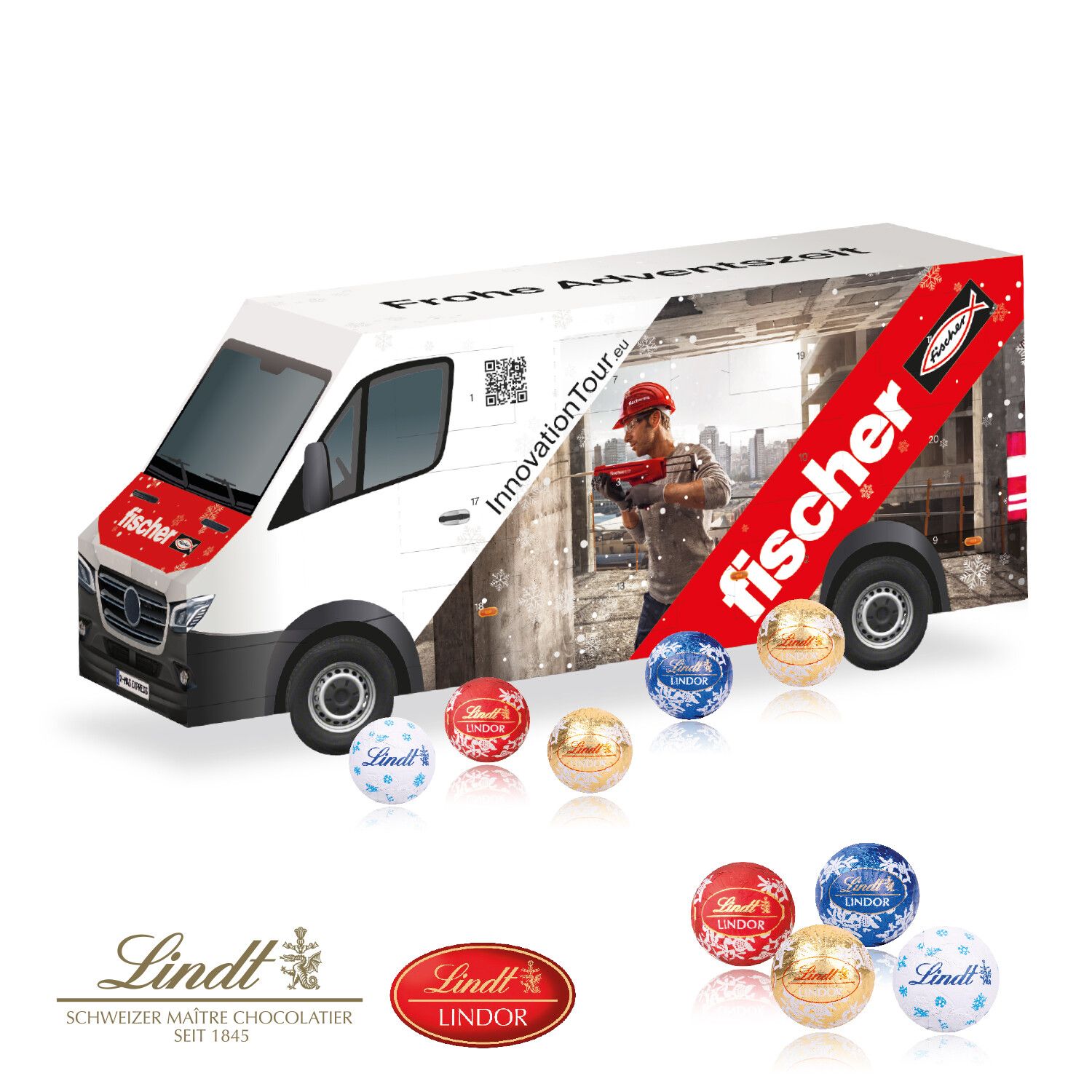 3D Adventskalender "Transporter" mit Lindt Schokolade-989