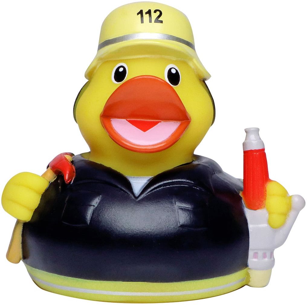 Quietsche-Ente Feuerwehr - bunt-458