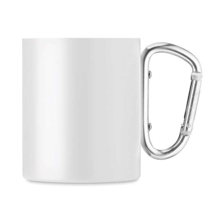Trinkbecher mit Karabiner 300 ml AROM - weiß-589