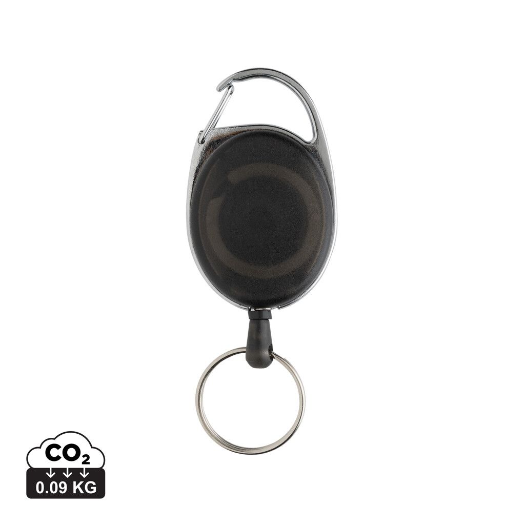 Roller-Clip-Schlüsselanhänger aus RCS recyceltem ABS - schwarz-259