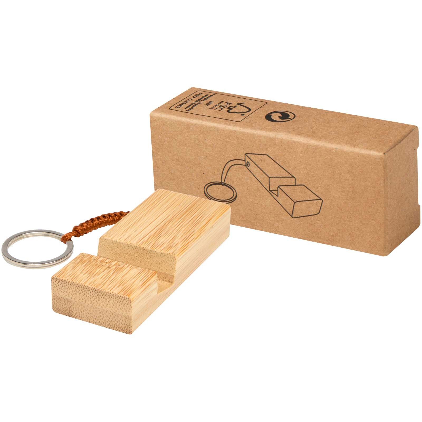 Bosona Smartphonehalterung mit Schlüsselanhänger aus Bambus - holz-249