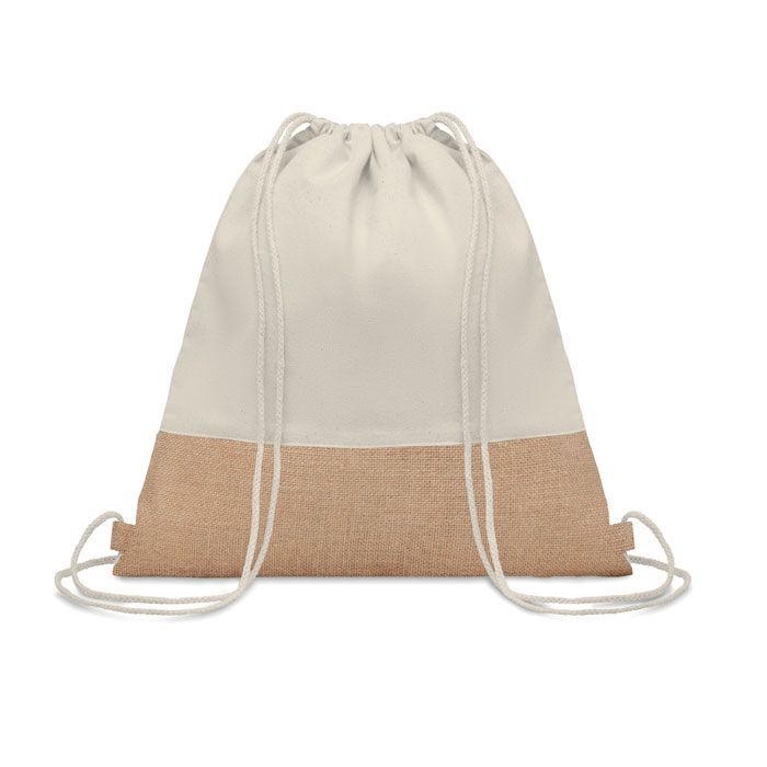 Beutel mit Kordelzug Jute INDIA - beige-936