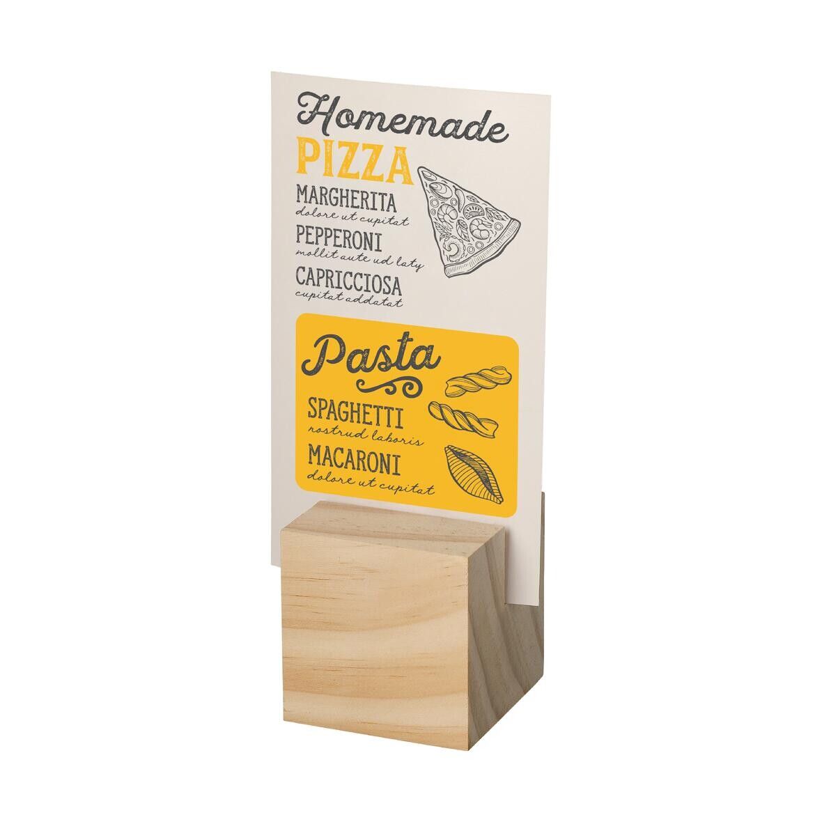 Holzmenükartenhalter Cube - natur-430