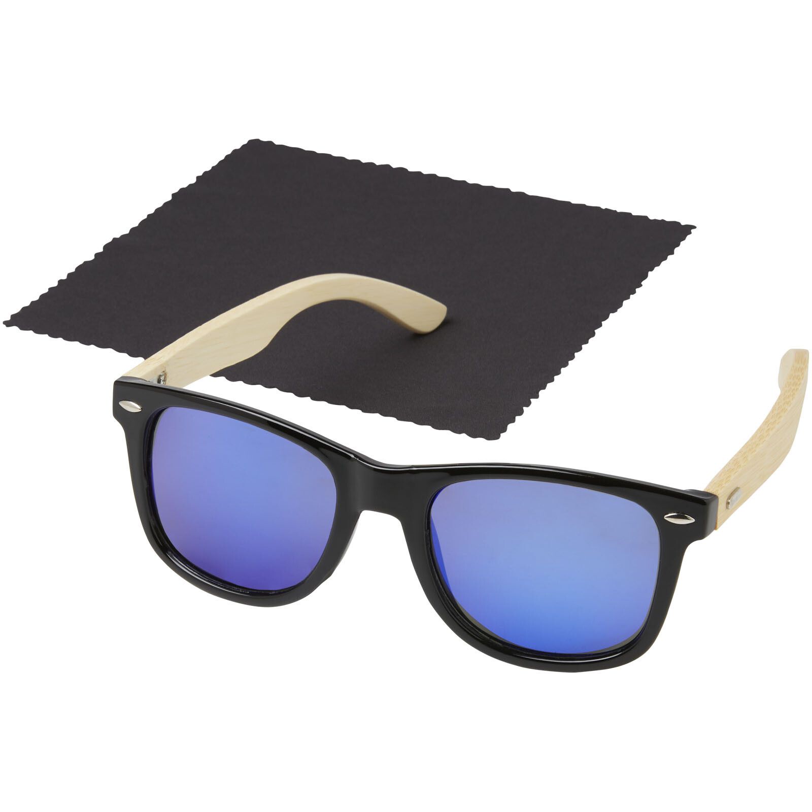 Taiyō verspiegelte polarisierte Sonnenbrille aus rPET/Bambus in Geschenkbox - holz-262