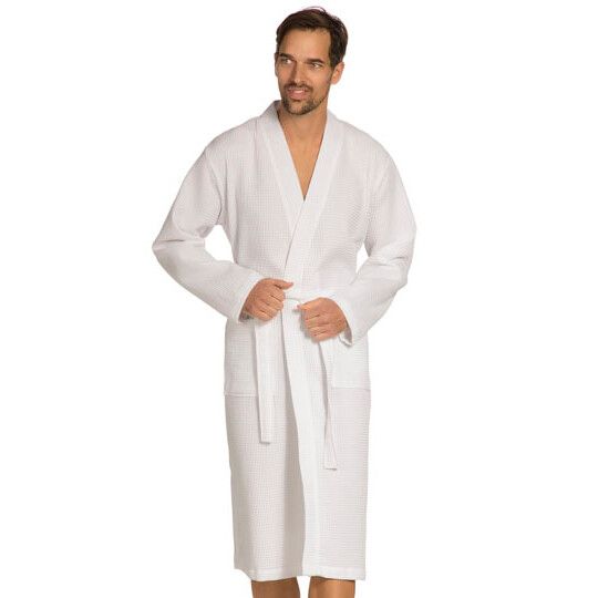 Piqué Bademantel Wellington - white-537