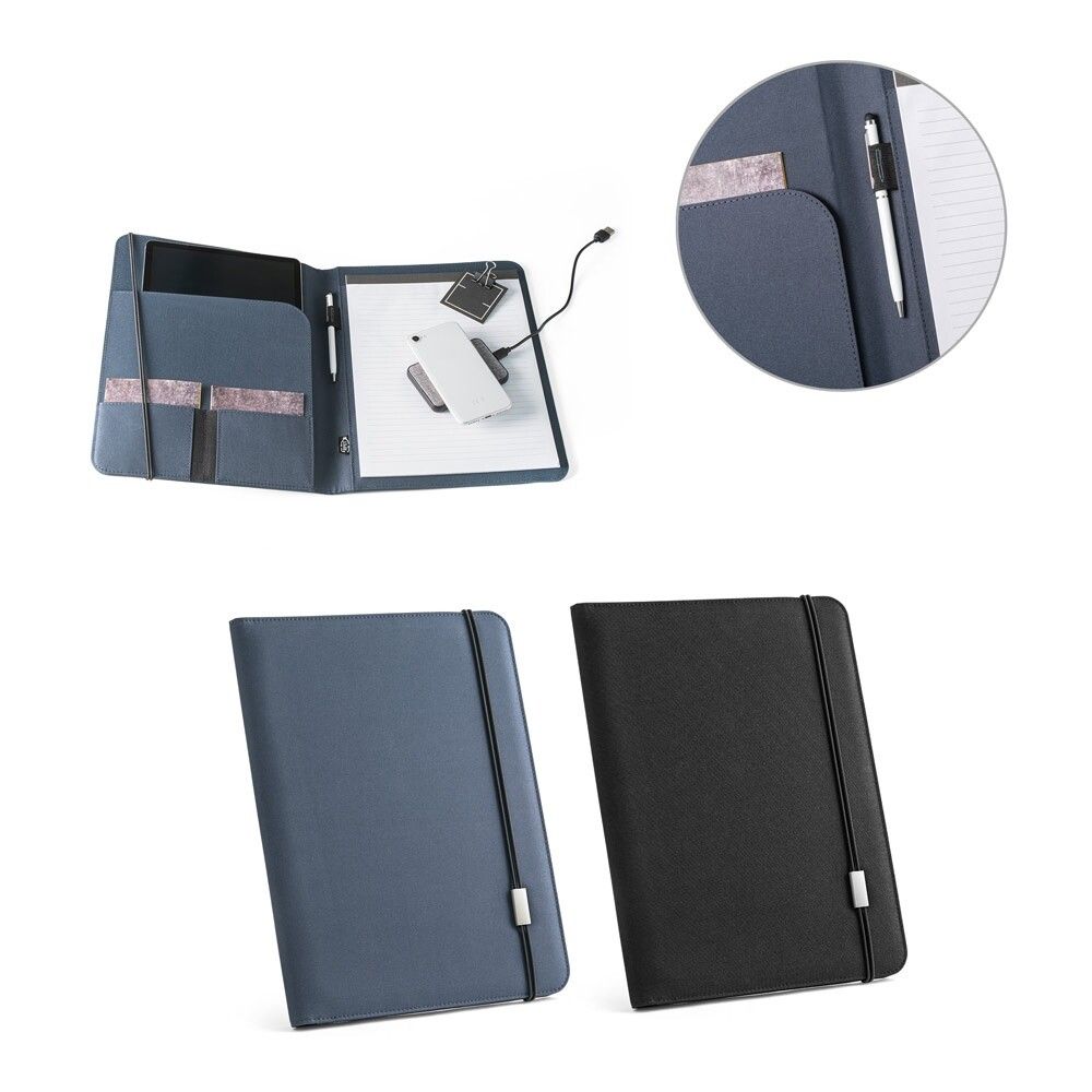 EMERGE FOLDER II Mappe A4 aus 100% rPET, 300D, mit Verschluss - blau-565