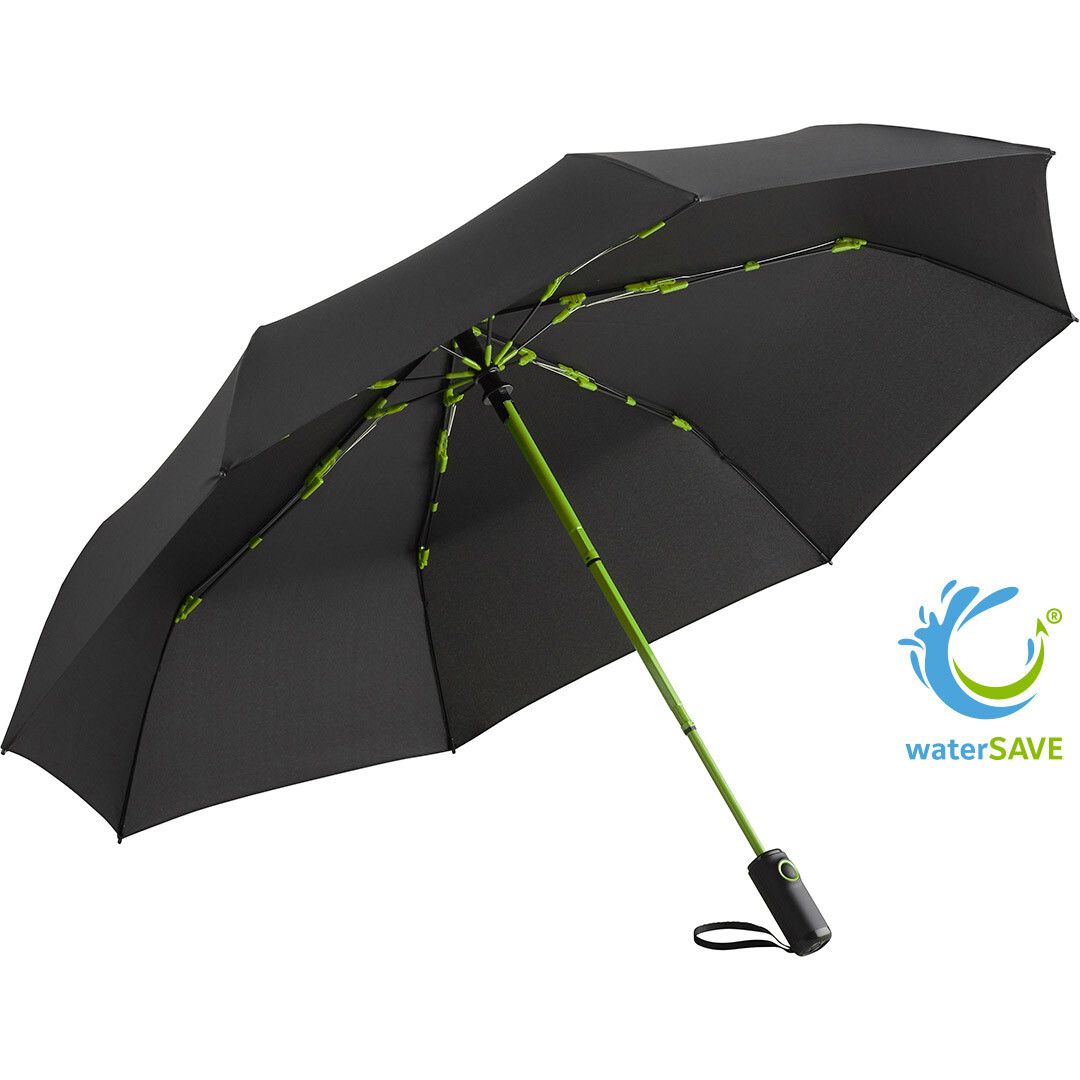 Oversize-Taschenschirm FARE® AOC Colorline Ø105 cm - schwarz - limette-157
