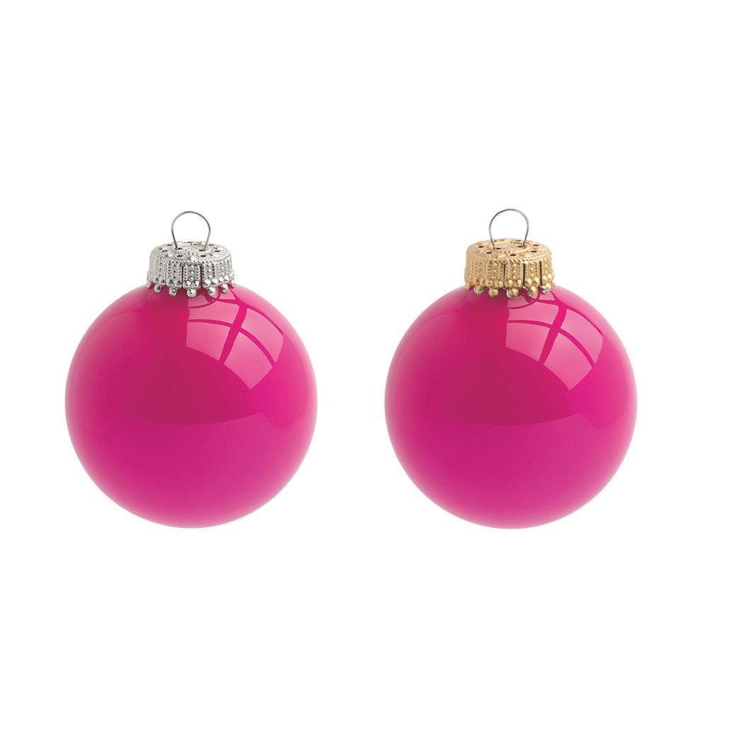 Glaskugel 7 cm (Ø 66 mm) - neon pink in Lagenverpackung (40 Kugeln pro Lage)-675