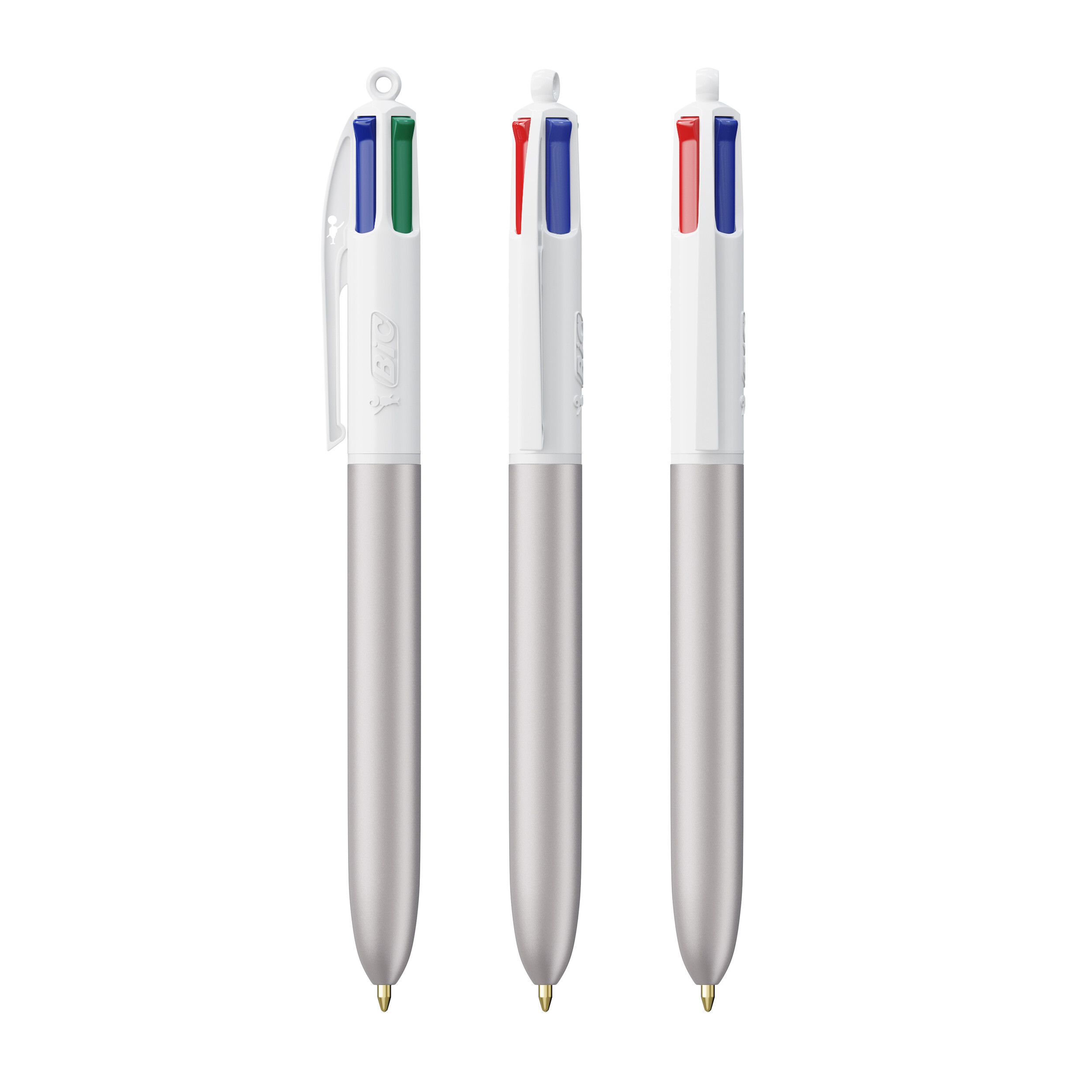 BIC® 4 Colours® Glacé - silber - weiß-759