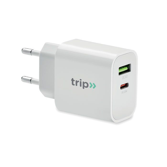 18W 2-Port USB-Ladegerät EU-Ste PORT - weiß-462