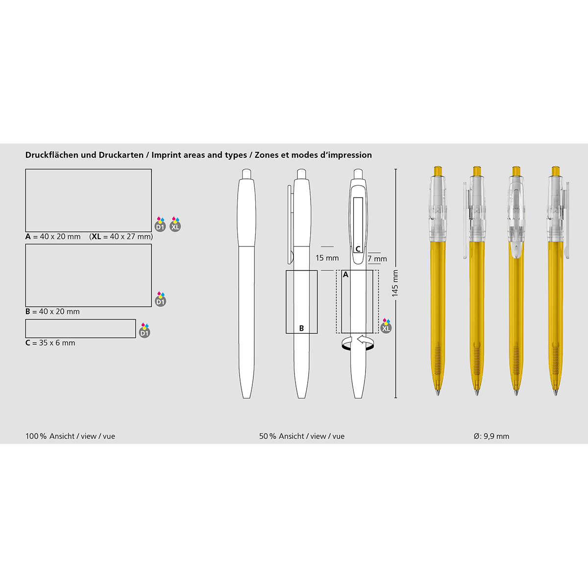 Druckkugelschreiber Klix transparent - grün transparent-459