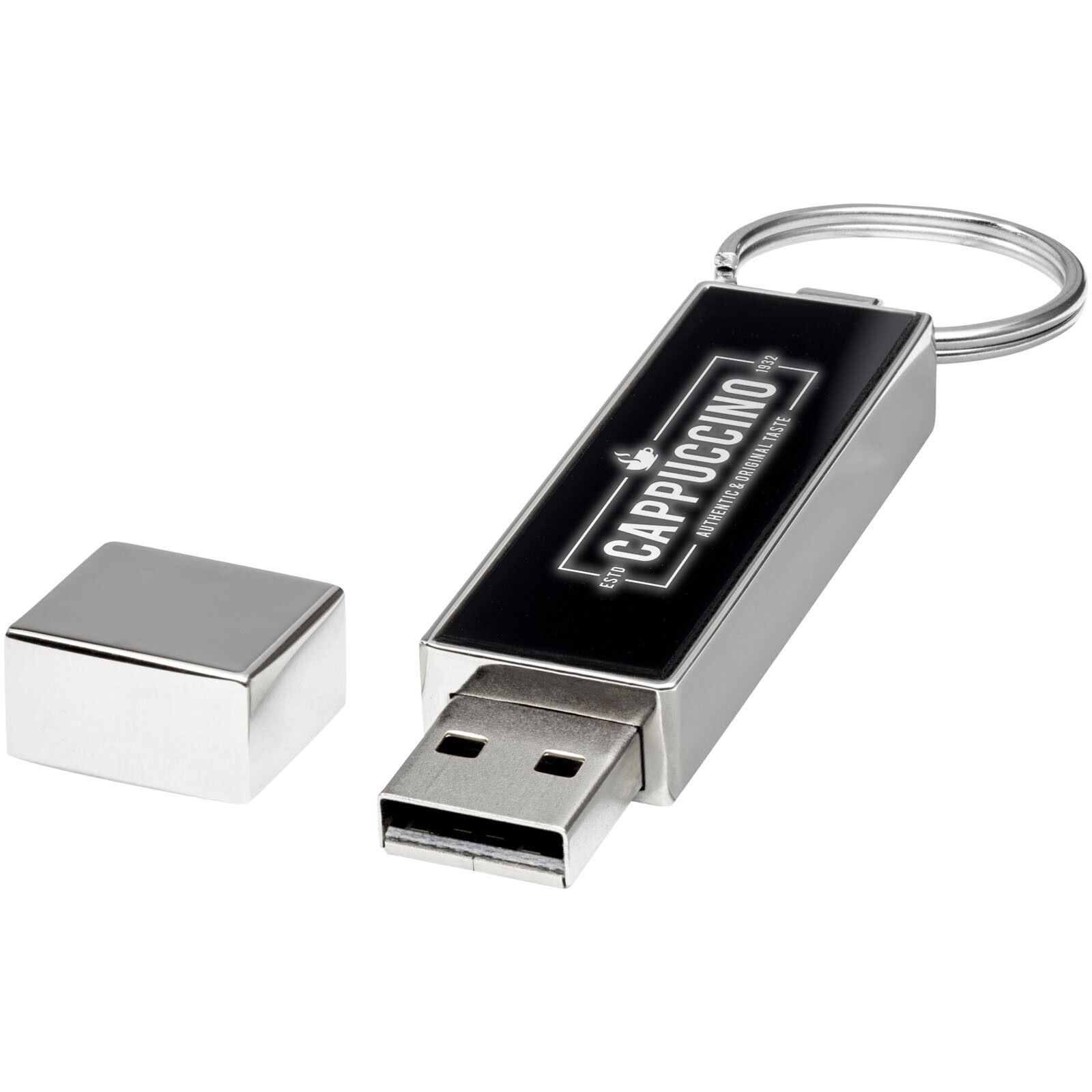 Rechteckiger Light Up USB Stick - silber - 1 GB-456