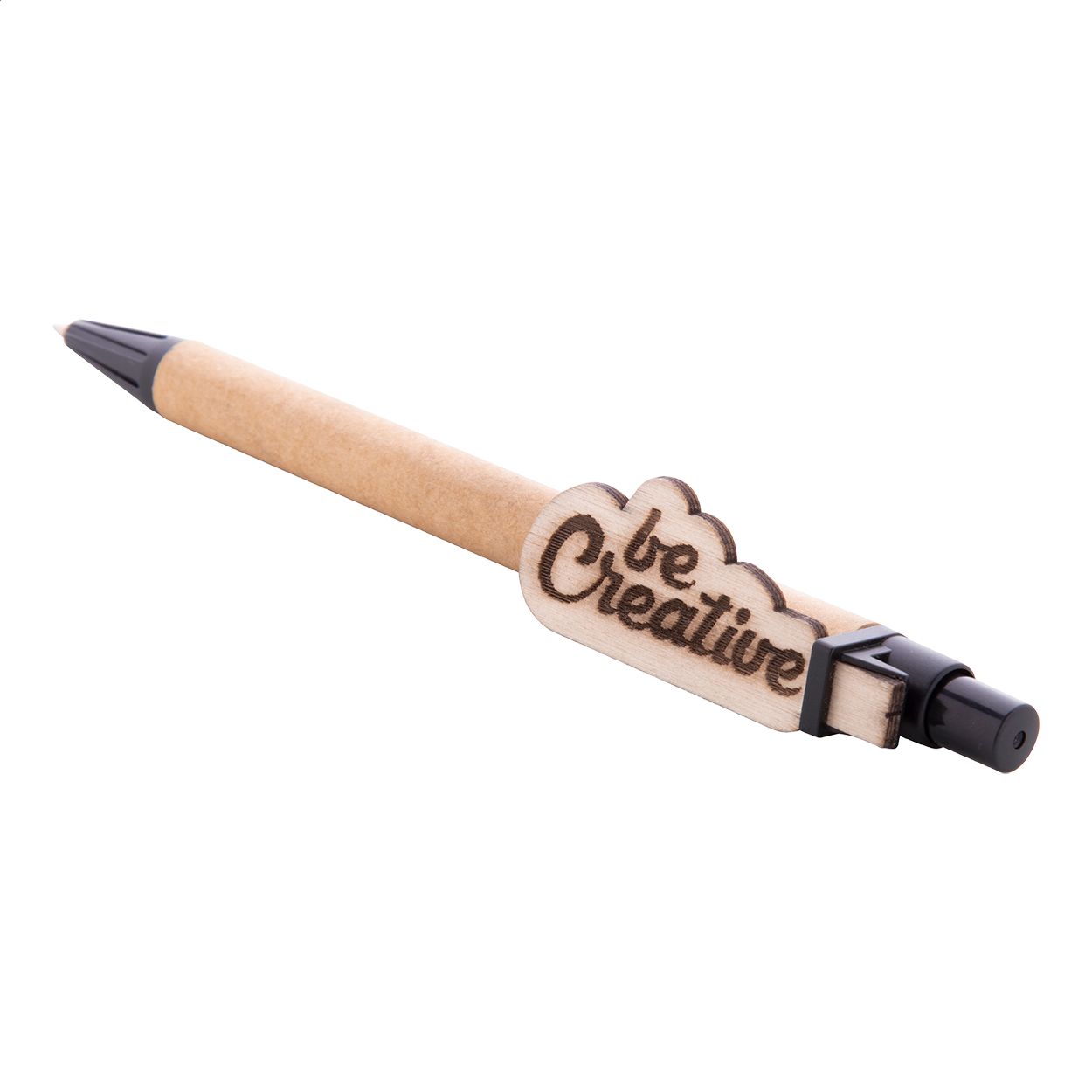 Kugelschreiber CreaClip Eco - schwarz - natur-685