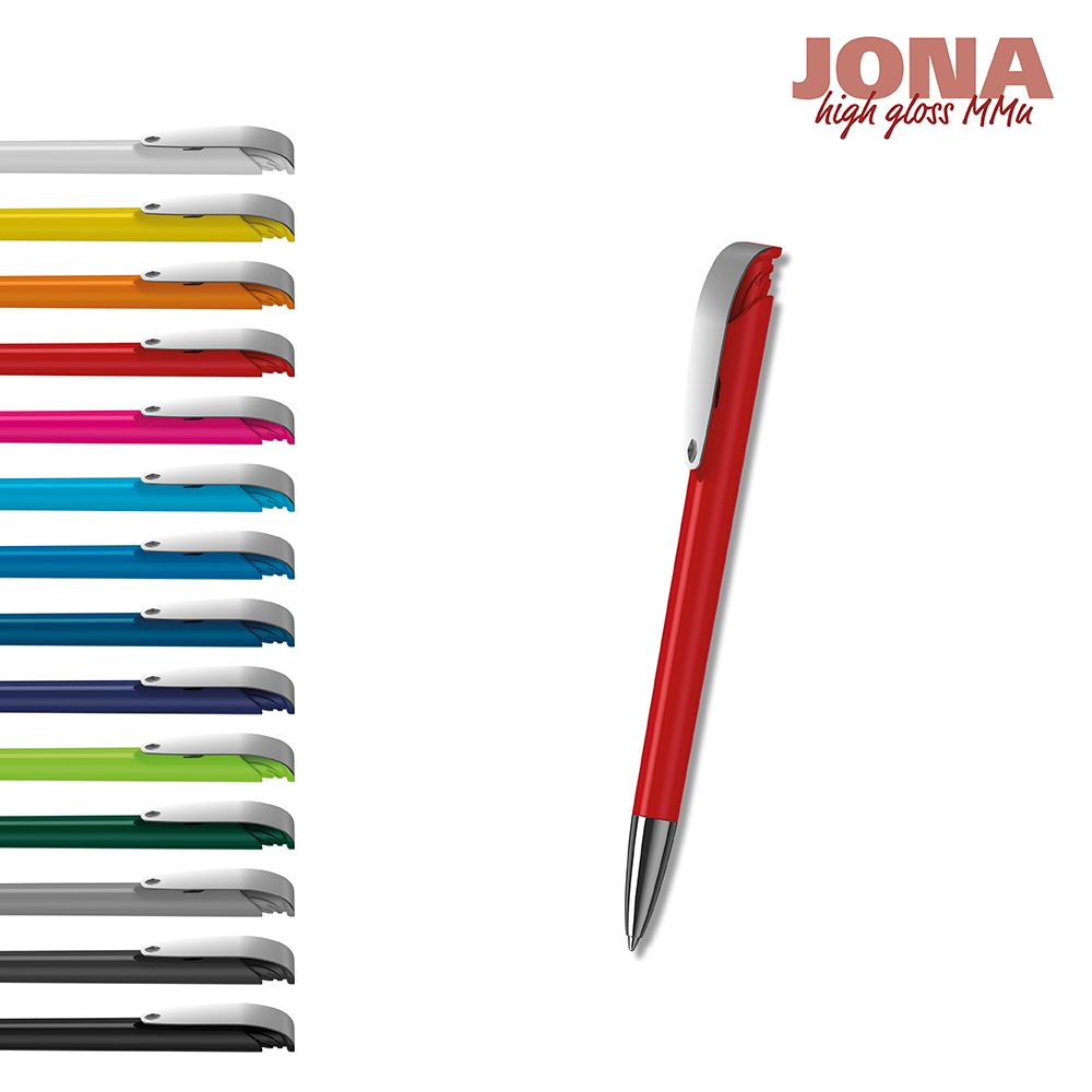 Druckkugelschreiber Jona high gloss MMn - cyan-511