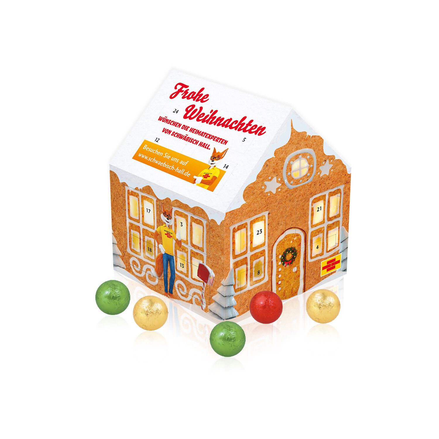 Adventskalender "Weihnachtshaus" Classic mit Fairtrade® Schokolade-293
