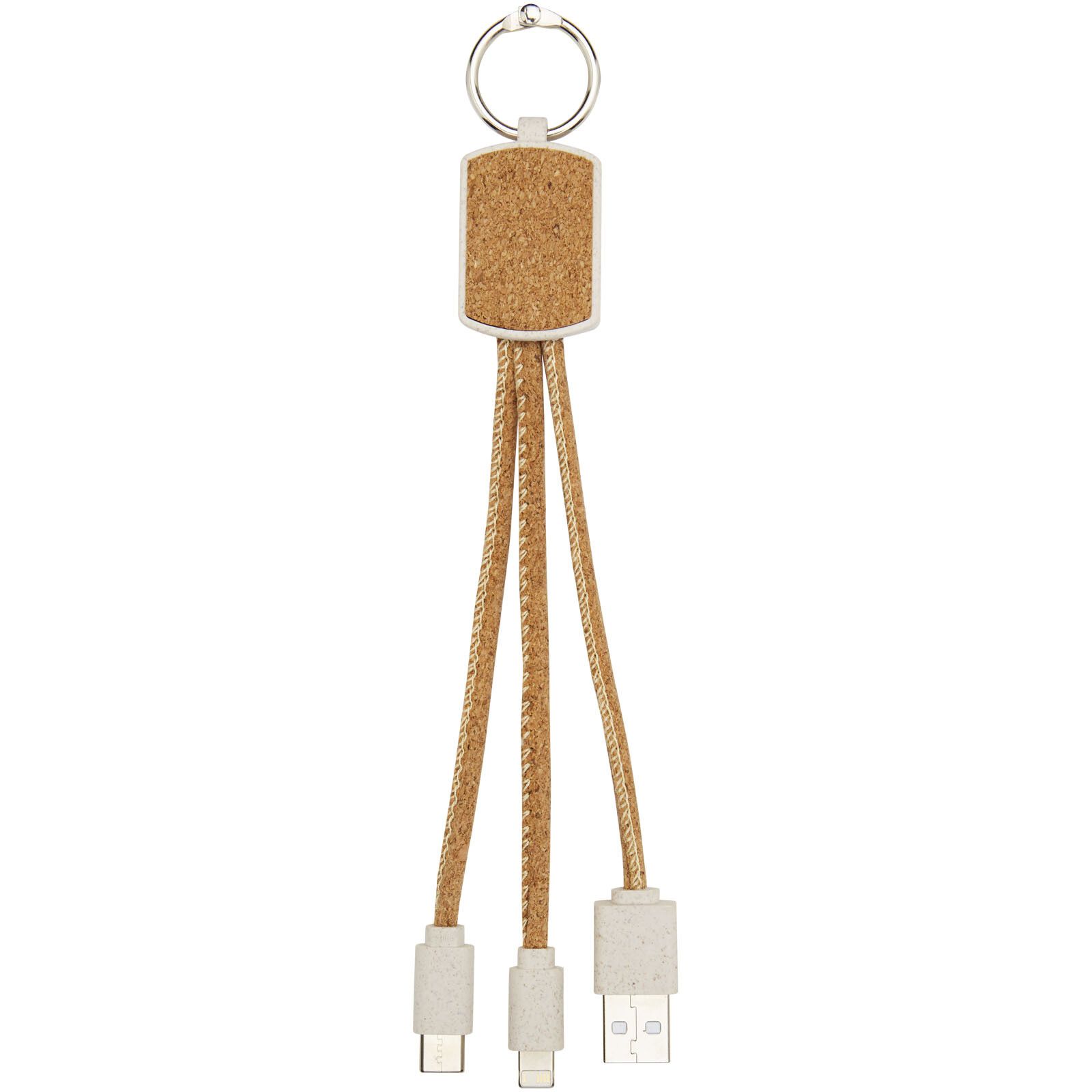 Bates Weizenstroh und Kork 3-in-1 Ladekabel - natur-608