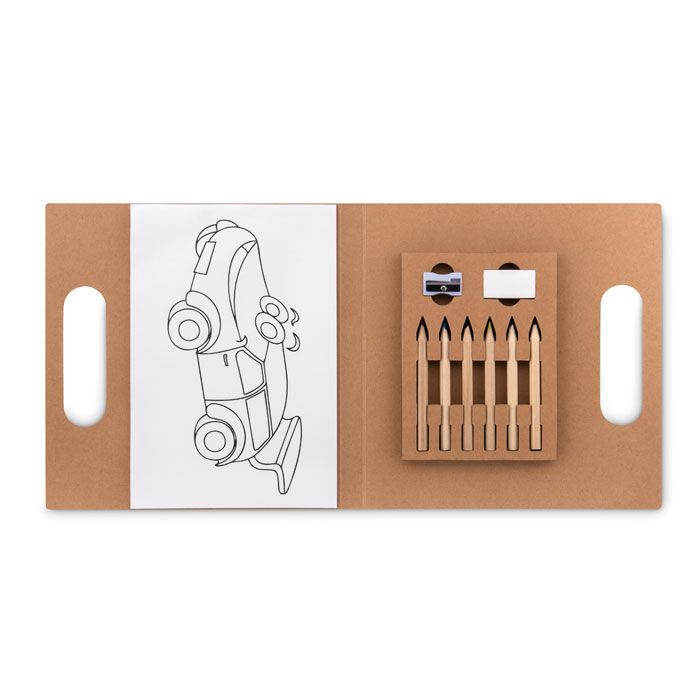 Malset mit 6 Buntstiften FOLDER2 GO - beige-383