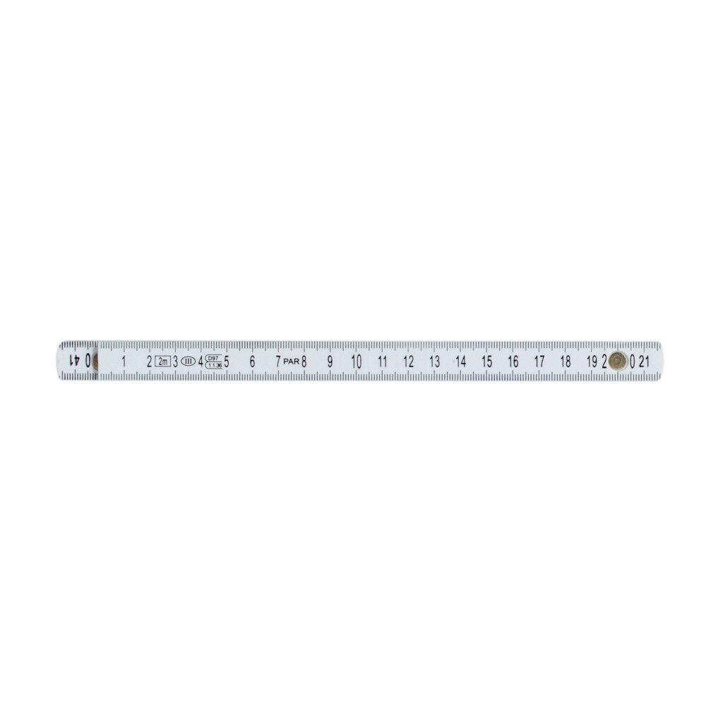 Fiberglas Zollstock 2m - weiß-482