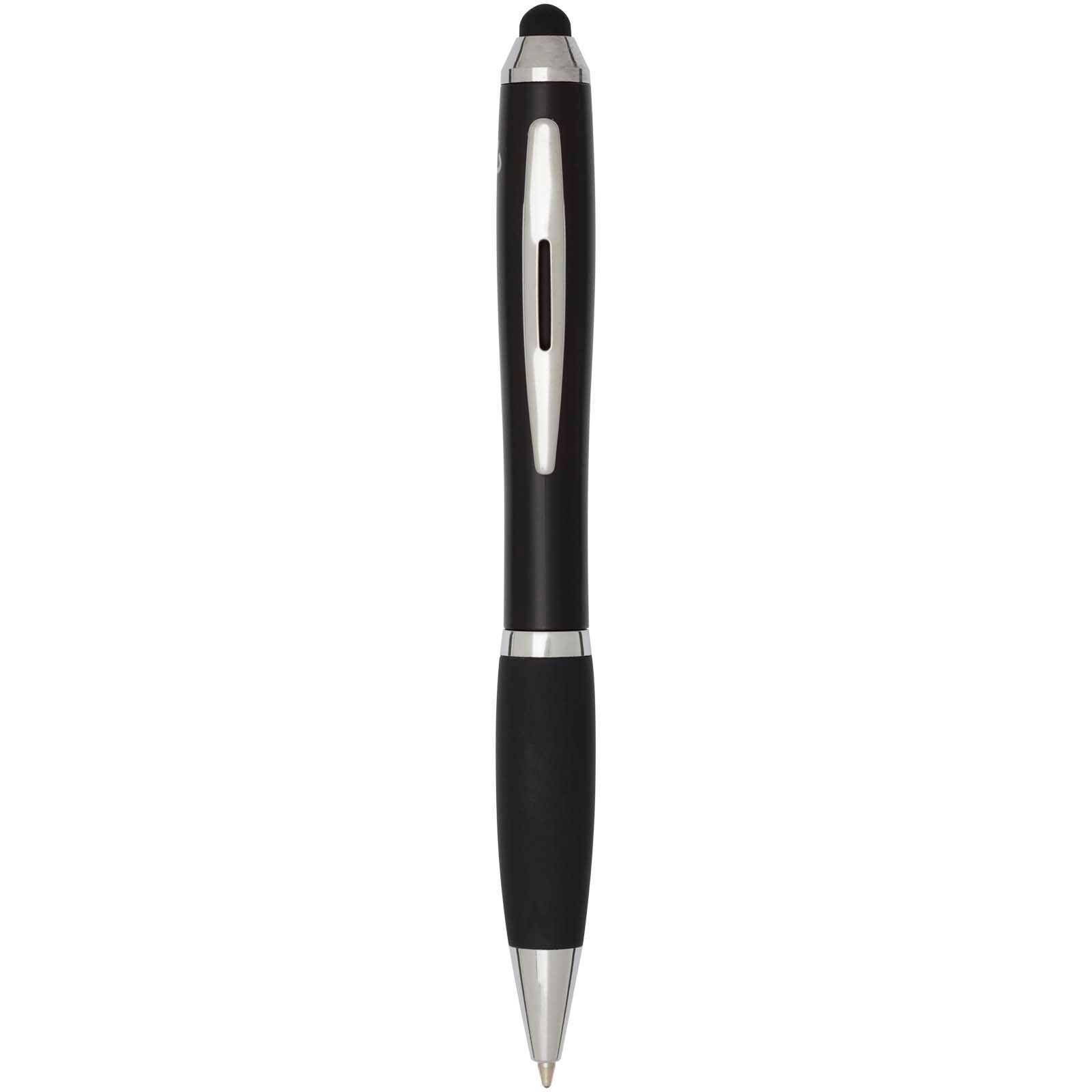 Nash RCS Stylus Kugelschreiber aus recyceltem Kunststoff mit farbigem Schaft und schwarzem Griff (schwarze Tinte) - schwarz-129