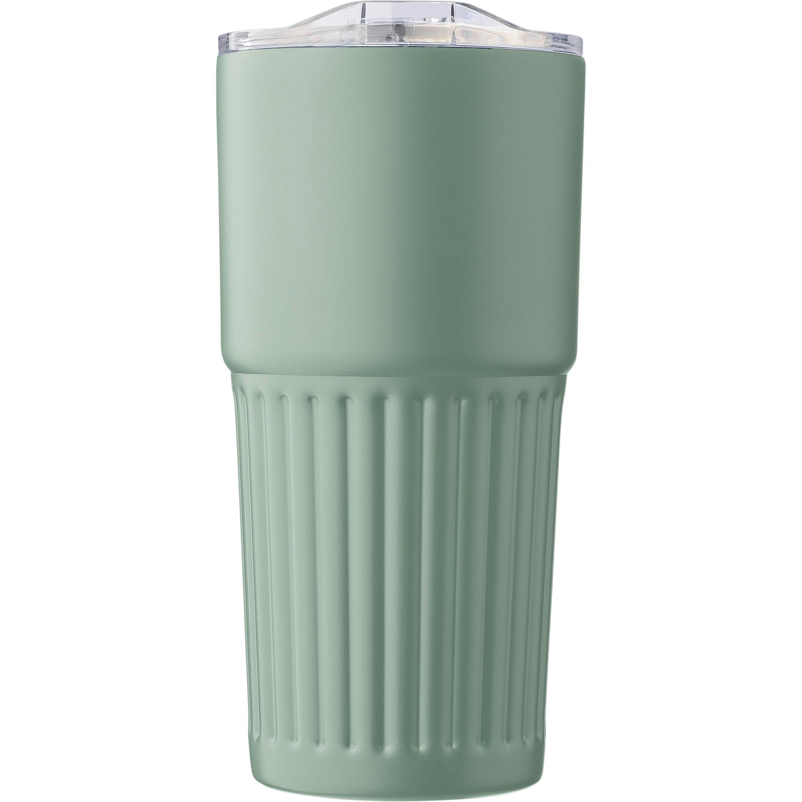 Recycelter doppelwandiger Trinkbecher aus Edelstahl (500 ml) Kael - grün-967