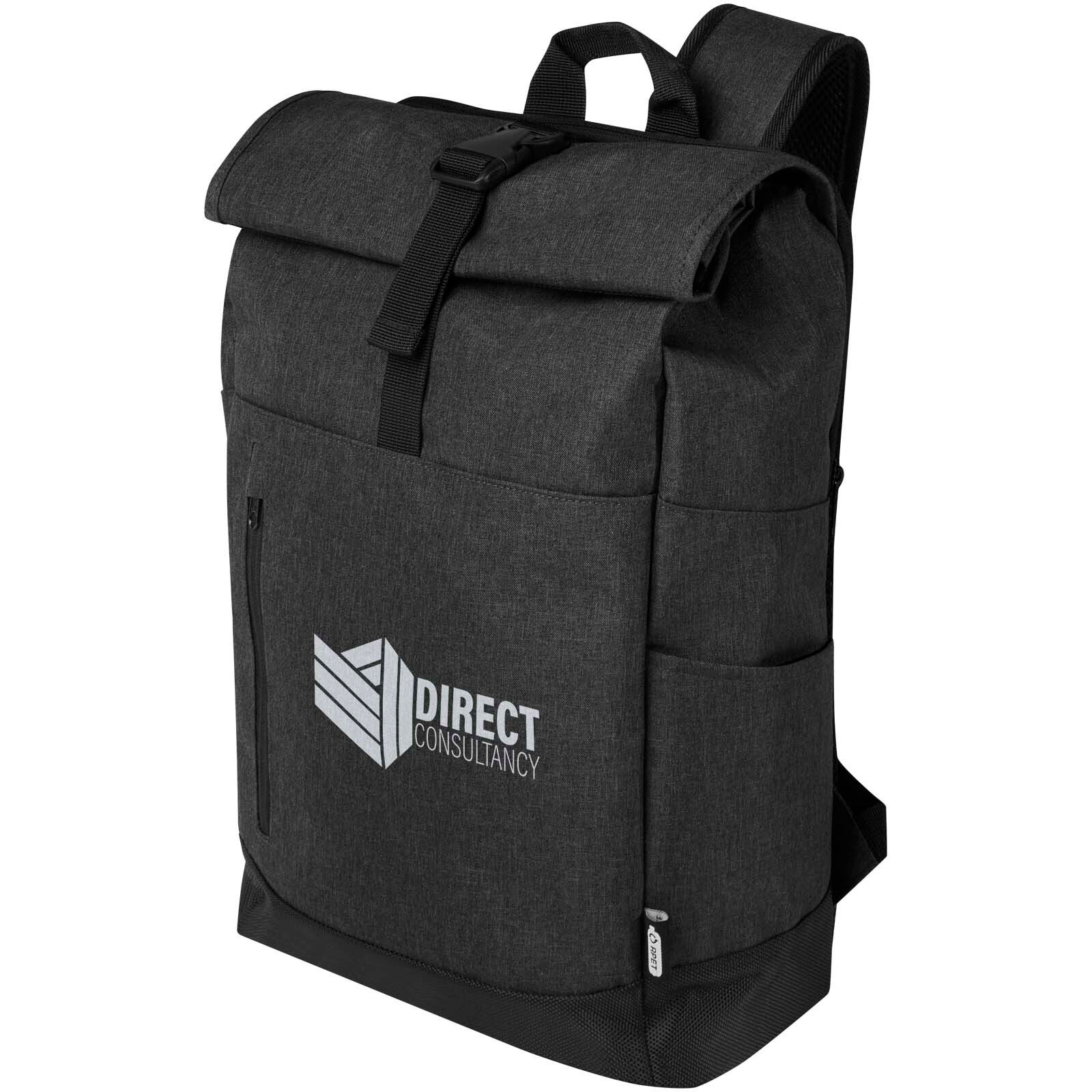 Libra 15,6" GRS recycelter Rolltop Laptop-Rucksack 12L - heather charcoal-793