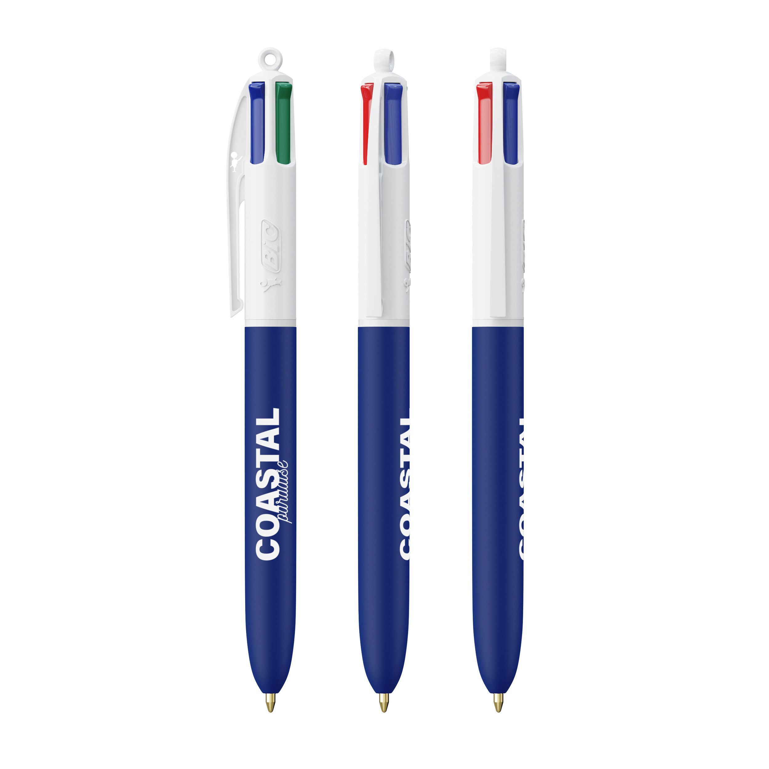 BIC® 4 Colours® Soft - weiß - marineblau-822