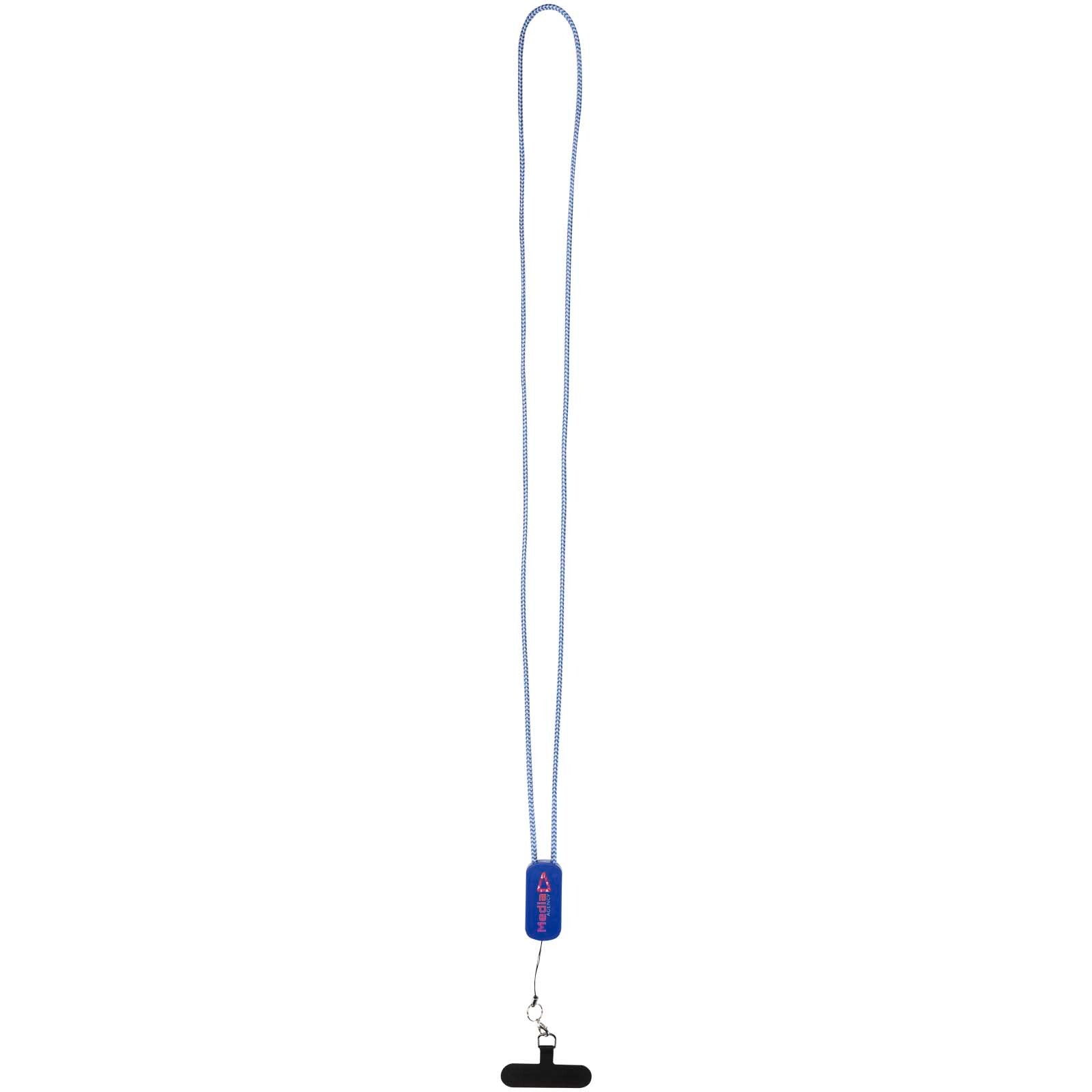 Anser Smartphone Lanyard aus recyceltem Kunststoff mit 27 W 5-in-1 integriertem Kabel - royalblau-391
