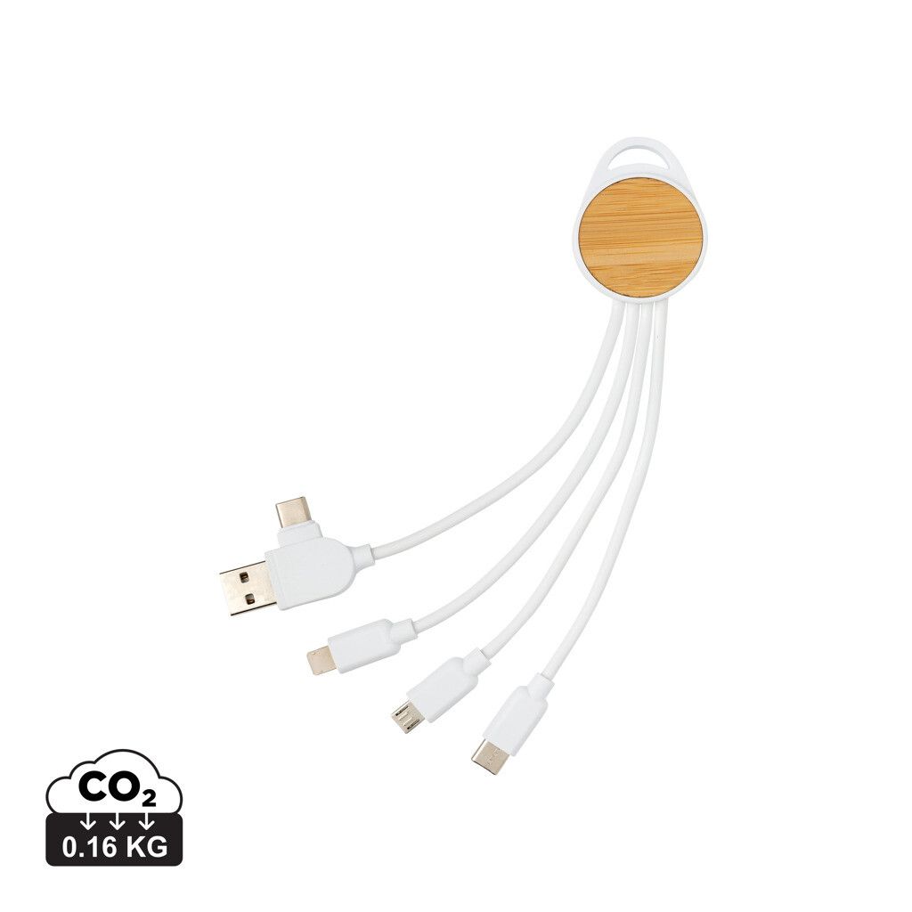 rundes Ontario 6-in-1 Kabel aus RCS recyceltem Kunststoff - weiß-900