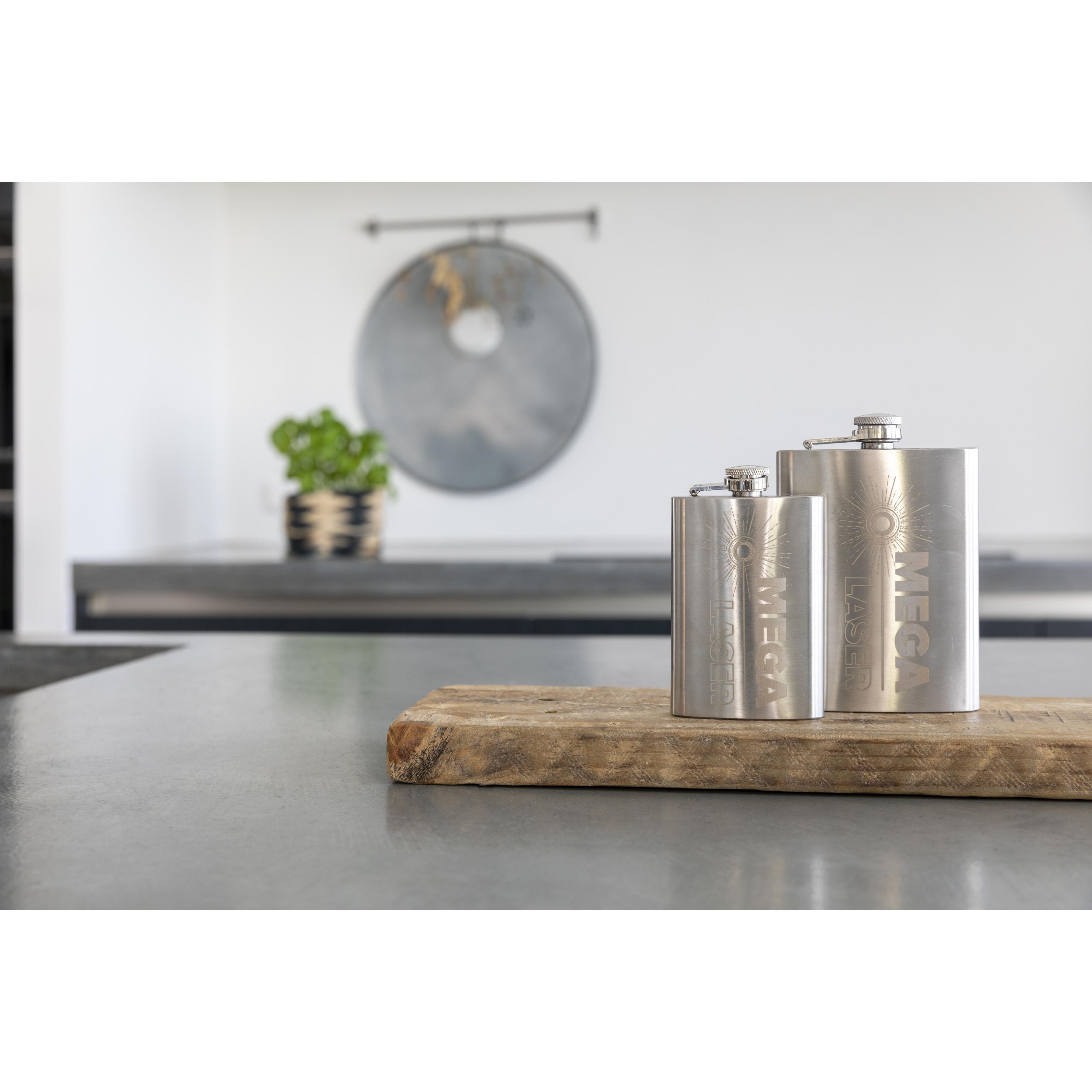 Flachmann aus Edelstahl Benedict - silber-222