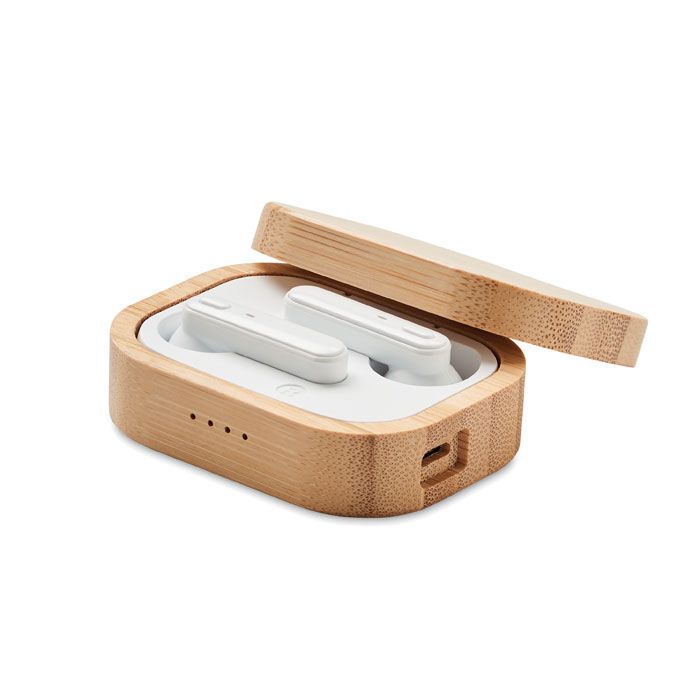 TWS 5.0 wireless Ohrhörer-Set JAZZ BAMBOO - holz-947