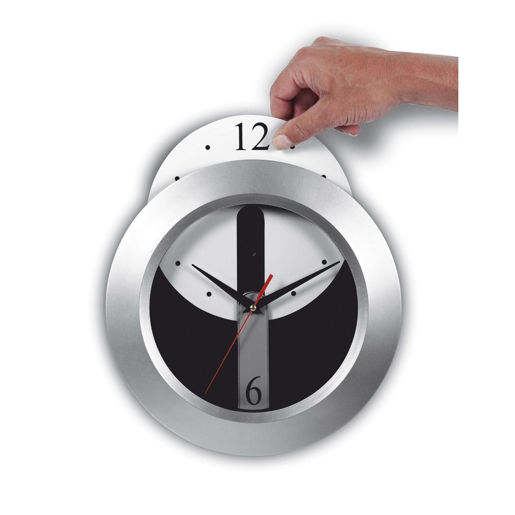 Wanduhr aus Kunststoff Ali - silber-531