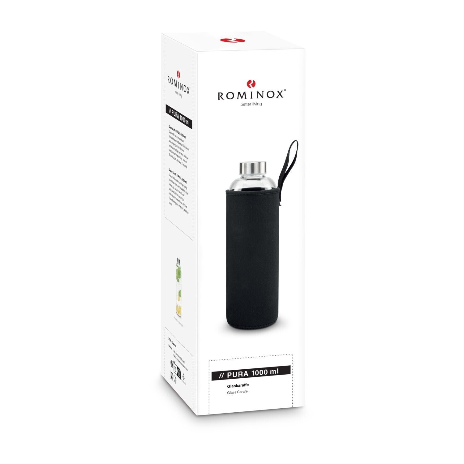 ROMINOX® Glaskaraffe Pura 1.000 ml, auch für Kohlensäure geeignet-840