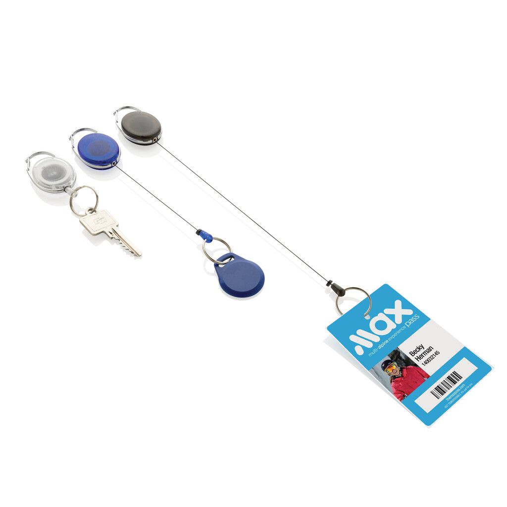 Roller-Clip-Schlüsselanhänger aus RCS recyceltem ABS - schwarz-264