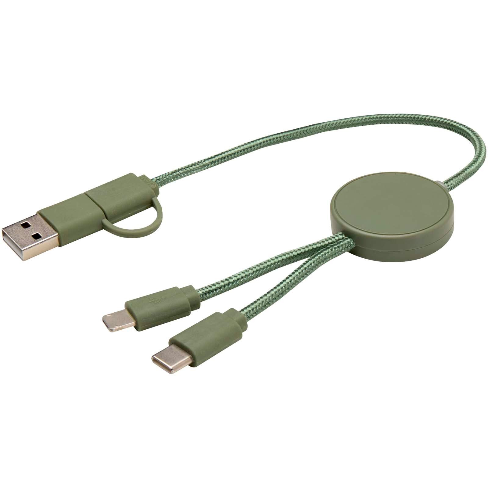 Citala 30 cm 5-in-1 Kabel aus recyceltem Kunststoff für Datenübertragung und 27W Schnellladung - heather grün-825