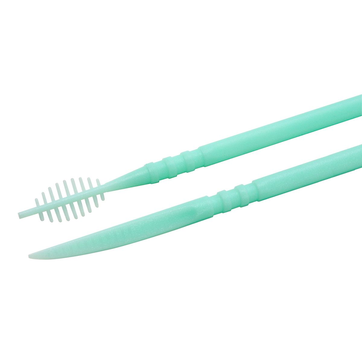 Zahnstocher mit Interdentalbürsten - gefrostet glasklar - grün-732