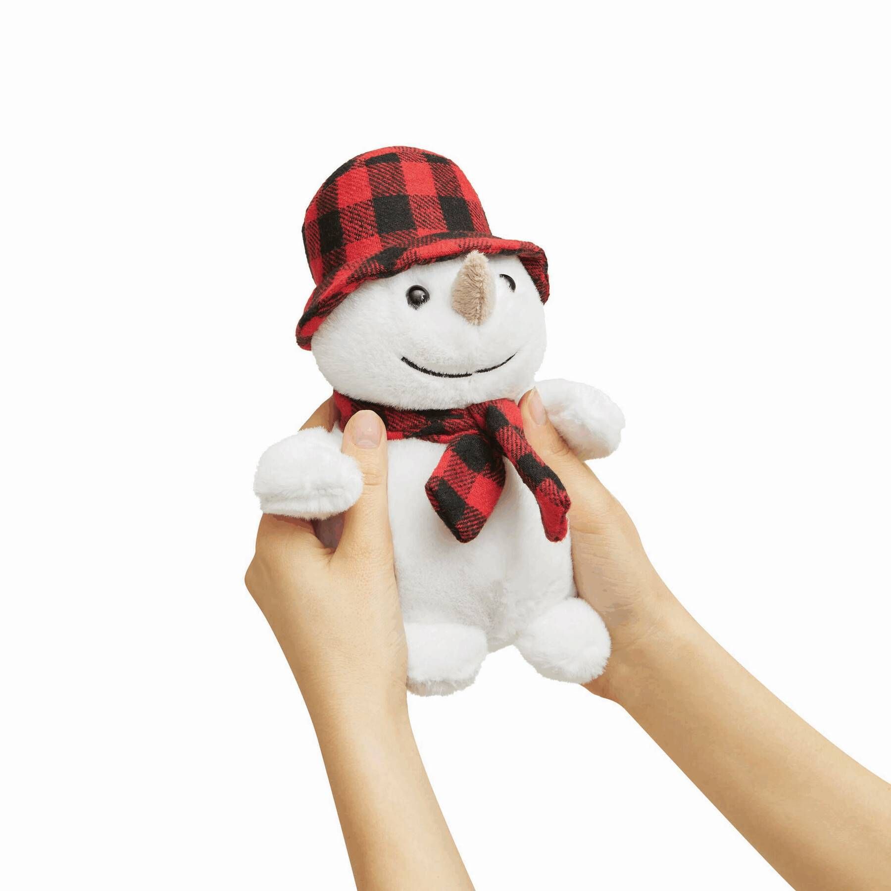 Plüsch-Schneemann JOHANN - rot - weiß-693