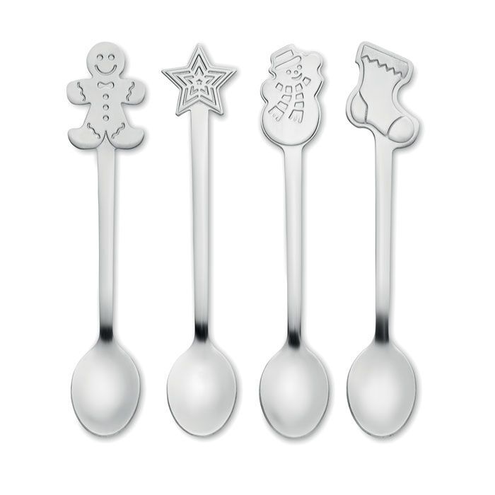 4er Set Teelöffel CHIP SET - mattsilber-742