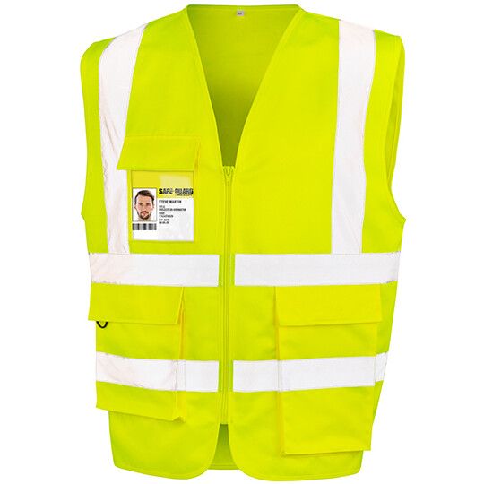 Heavy Duty Polycotton Security Vest - fluorescent yellow-136