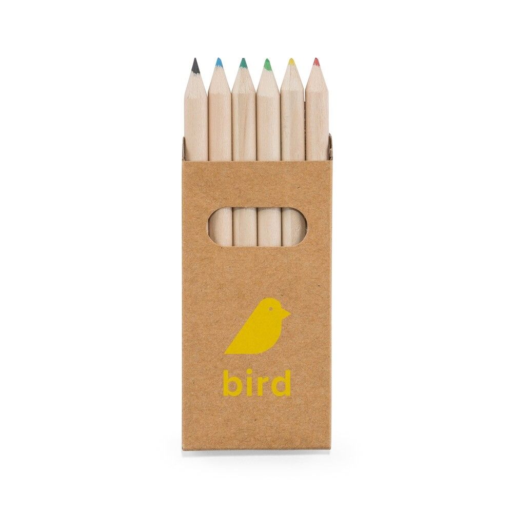 BIRD Buntstift Schachtel mit 6 Buntstiften - natur-81