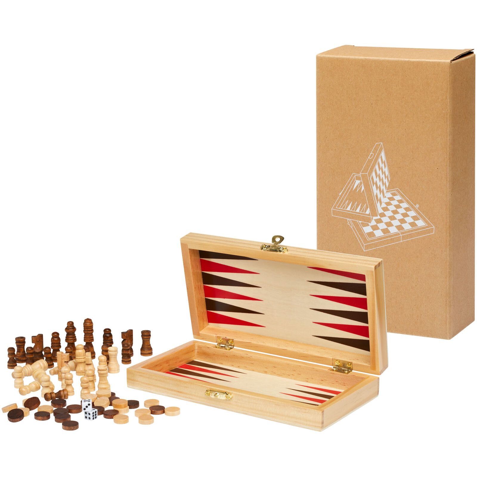 Mugo 3-in-1 Spieleset aus Holz - natur-483