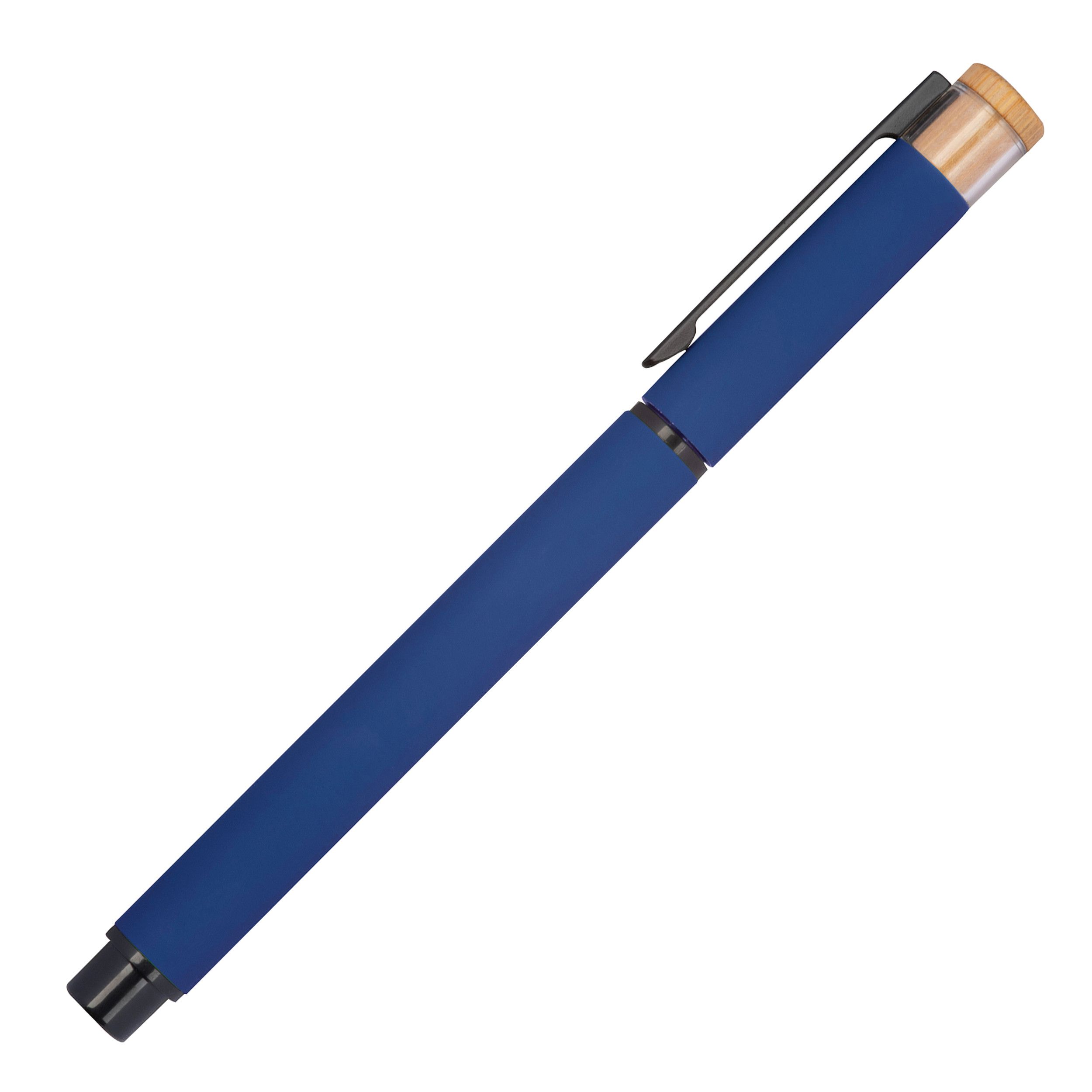 Schreibset mit Kugelschreiber und Rollerball aus recyceltem Aluminium  - blau-594