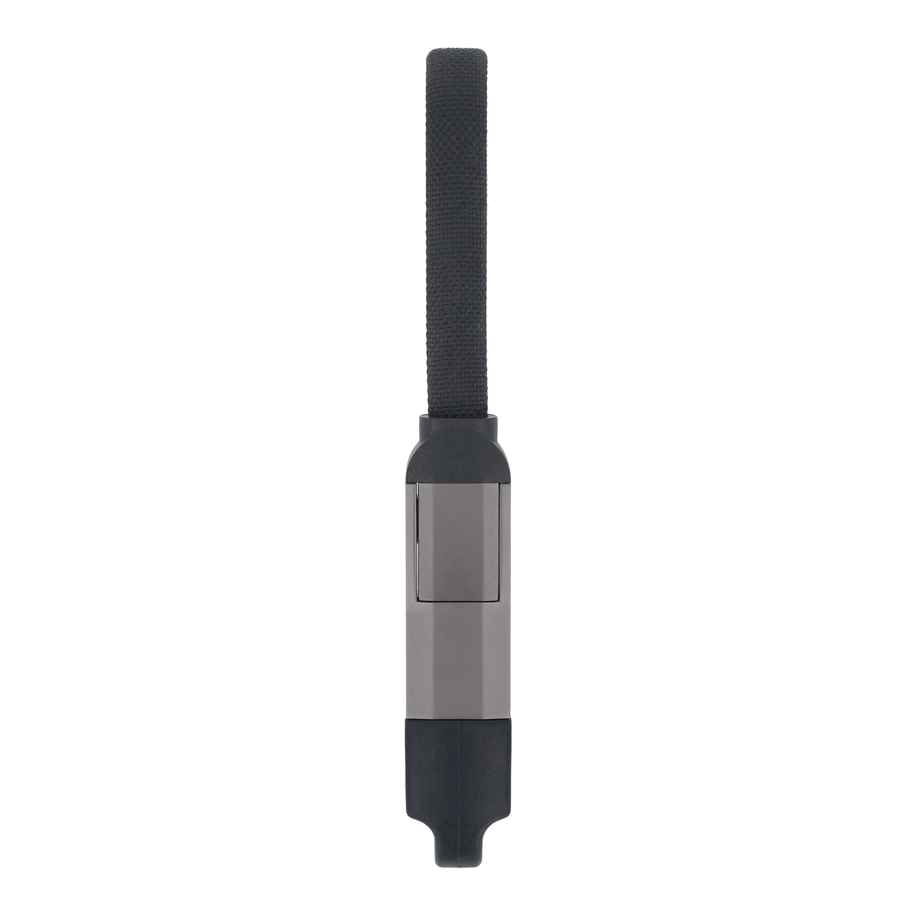 Multifunktionales 4-in-1 Kabel Schlüsselanhänger Größe 60 W - schwarz-879