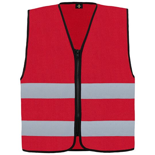 Hi-Vis Safety Vest Cologne With Front Zipper - red-357